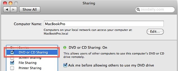 Dvd and cd sharing download on mac windows 10